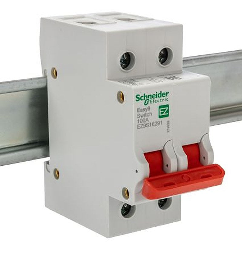 Schneider Electric 2-Pole DIN Rail Isolator Switch -, IP20, 100A