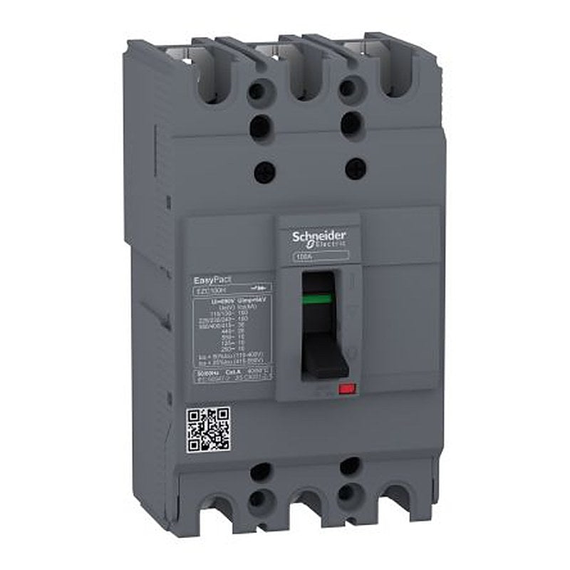 Schneider Electric, EasyPact, EZC250H Molded Case Circuit Breaker 3-Pole 80A, Breaking Capacity 30 kA, Fixed
