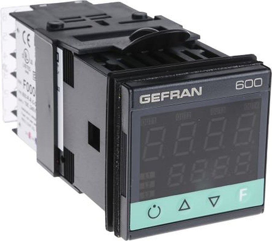 Gefran 600 Front, Panel PID Temperature Controller, 2 Output Relay 240V ac On-Off