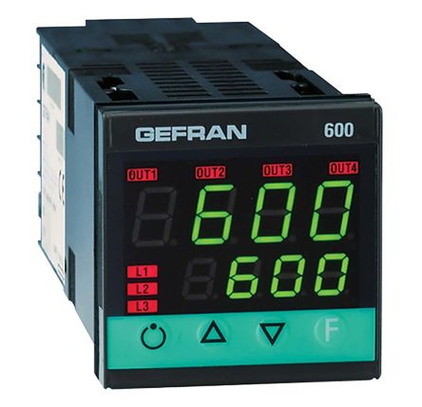 Gefran 600 Panel PID Temperature Controller 2 Input, 3 Output Relay 240V ac On-Off