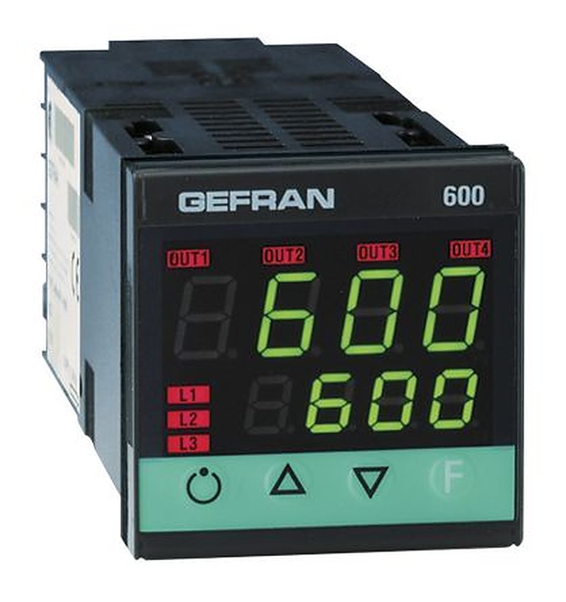Gefran 600 Panel PID Temperature Controller 3 Input, 4 Output 240V PID, P, On-Off, PD