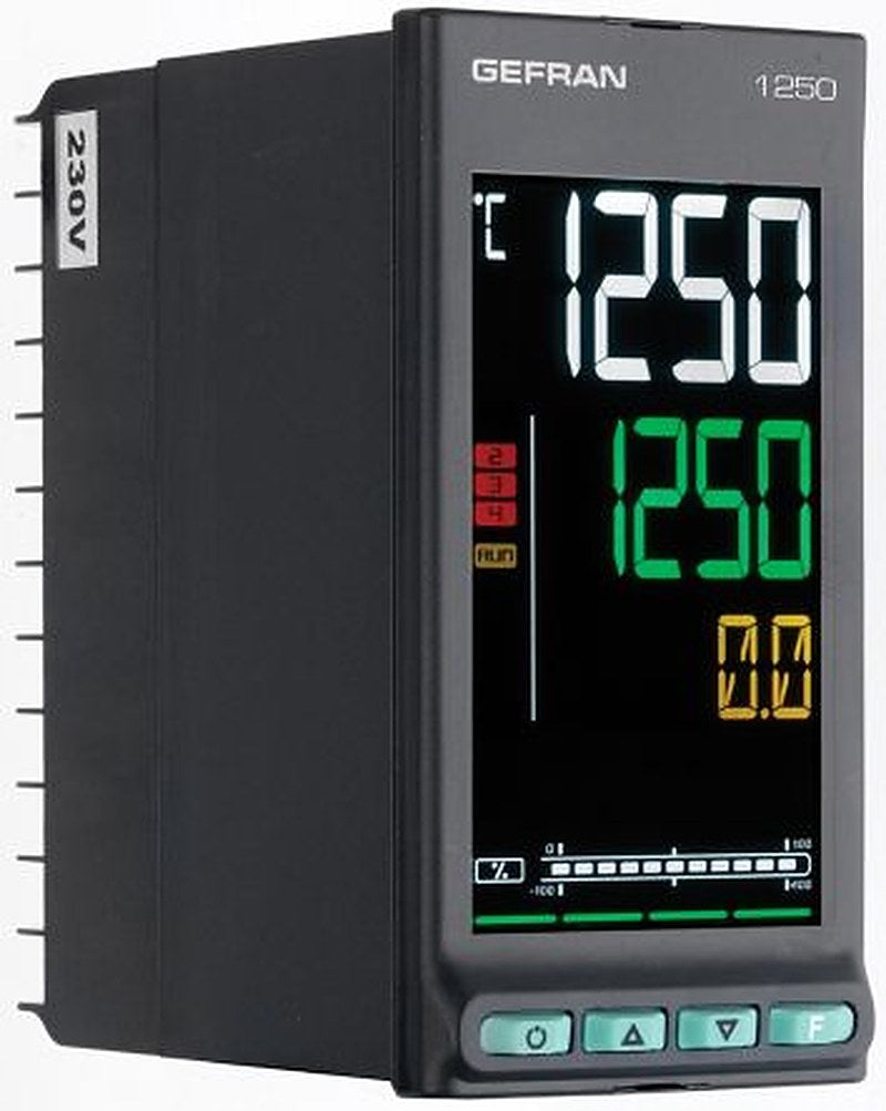 Gefran 650-1250-1350 Panel PID Temperature Controller, 2 Output Relay 27V Temperature Control