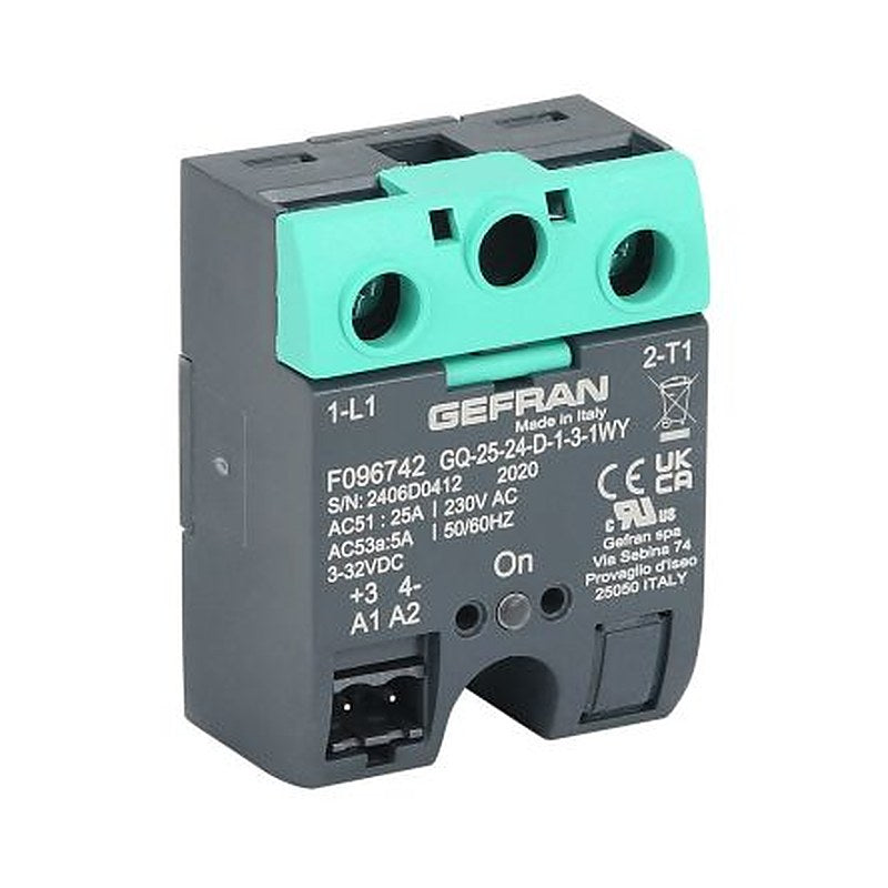 Gefran GQ Series Single Phase Solid State Relay, 50 A Load, Surface Mount, 480 V ac Load, 32V ac/dc Control