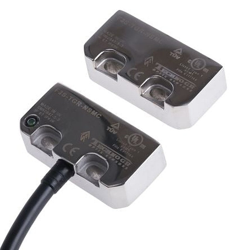Omron F3S-TGR-N_C Series Hall Coded Non-Contact Safety Switch, Stainless Steel Housing, 24V, 2 NC, NO, 2 m Cable