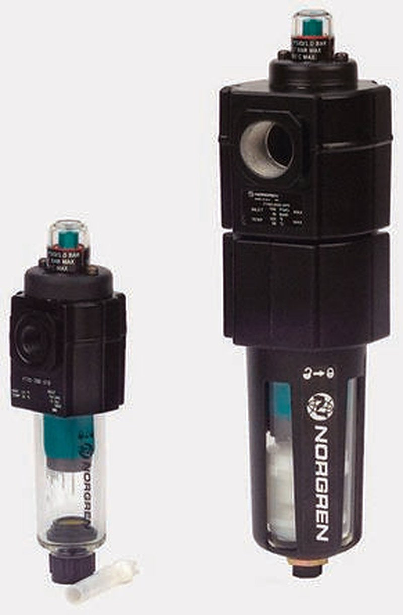 Norgren F72C series 0.01 μm 3/8 in 10 bar Pneumatic Filter 4.5 dm³/s max with Semi Automatic drain