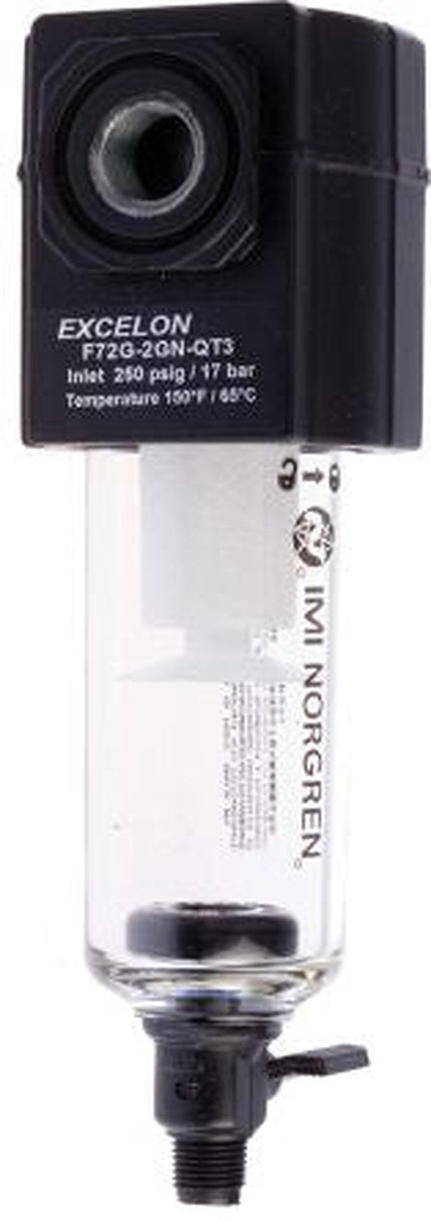 Norgren EXCELON 72 series 40 μm 1/4 in 10 bar Pneumatic Filter 28 dm³/s max with Manual drain