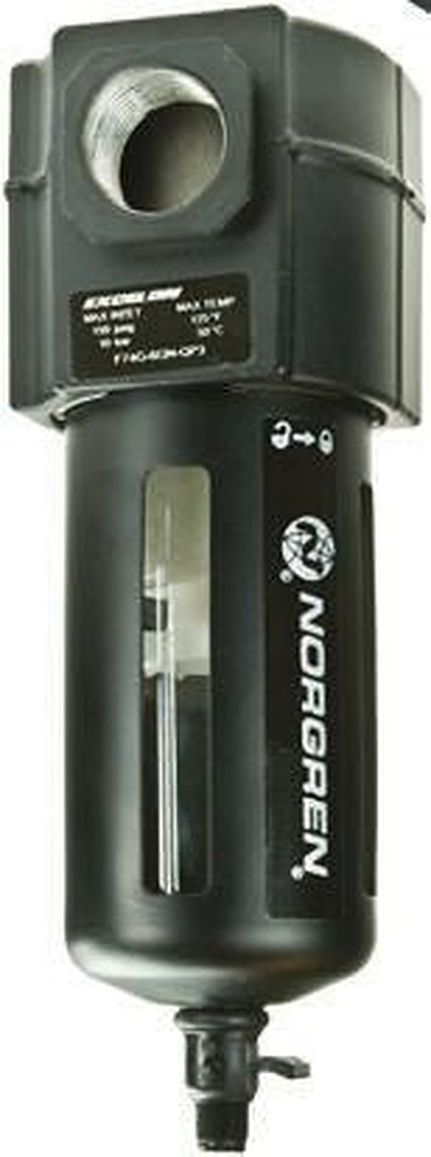 Norgren EXCELON 74 series 40 μm 3/4 in 10 bar Pneumatic Filter 83 dm³/s max with Manual drain