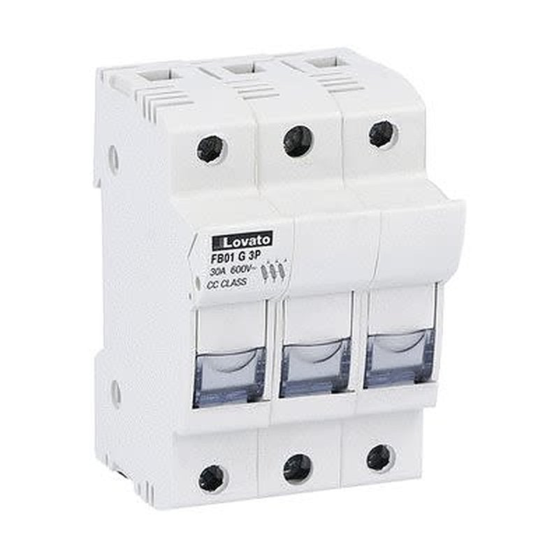 Lovato 30A Holder for 10x38mm fuses, 3P-Pole, 600V