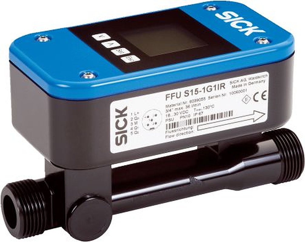 SICK FFU Series Flow Meter Flow Sensor for Liquid, 0.3L/min Min, 21L/min Max