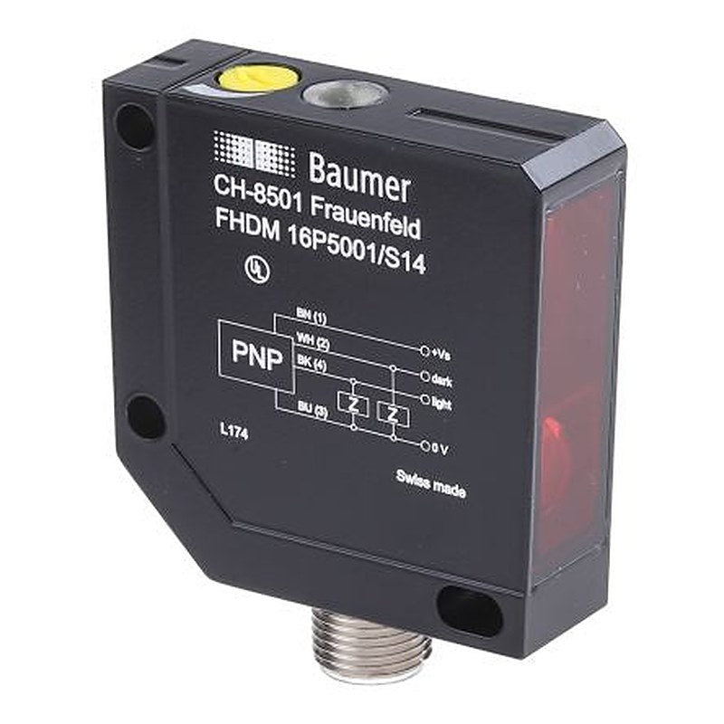 Baumer Diffuse Photoelectric Sensor, Block Sensor