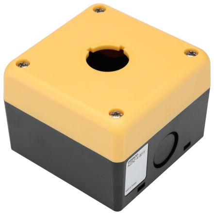 Omron Yellow Plastic A22N Push Button Enclosure - 1 Hole 22 mm Diameter