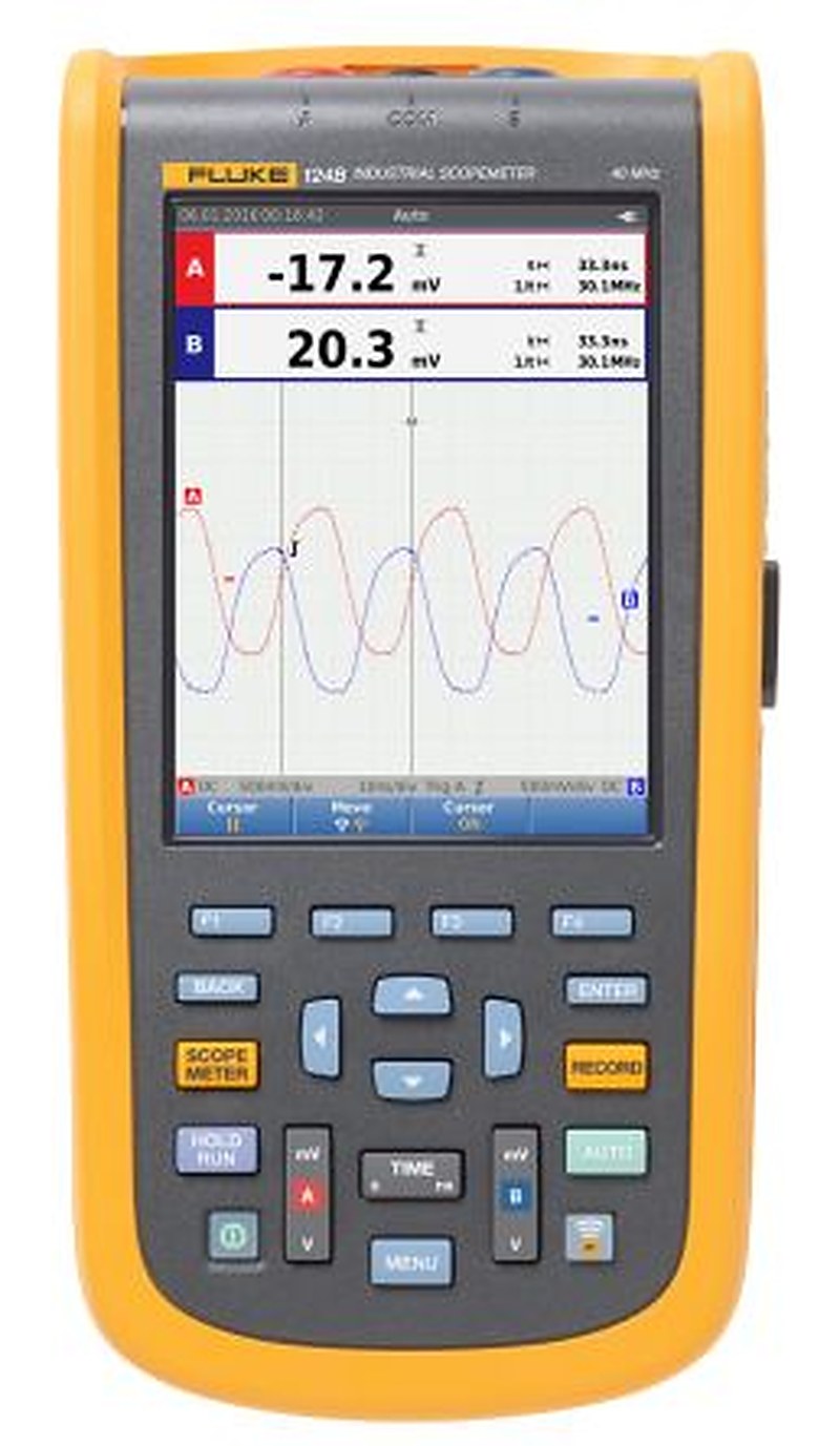 Fluke 124 Series, 40 MHz Handheld Oscilloscope, 2 Channels