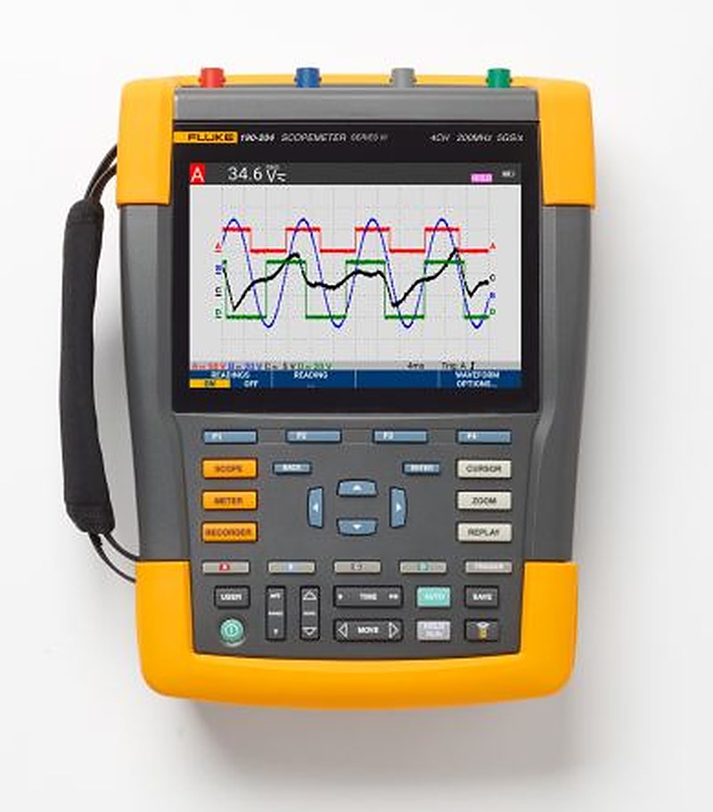 Fluke ScopeMeter III Series, 200 MHz Portable Oscilloscope, 4 Channels