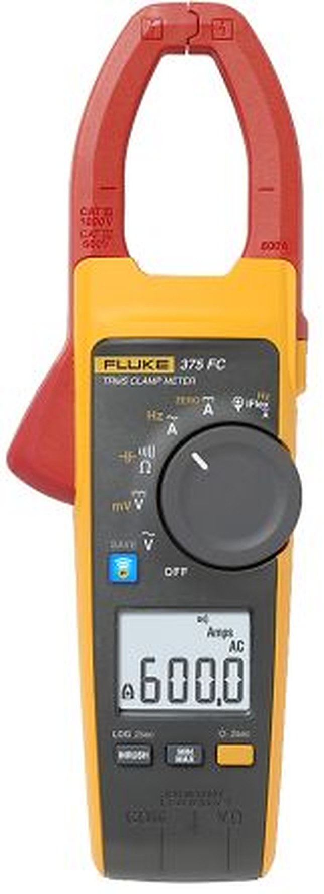 Fluke 375 FC Clamp Meter, 600 A 600 A ac 1000 V dc 1000 V ac CAT III, CAT IV Non-Contact Voltage Detector, UKAS