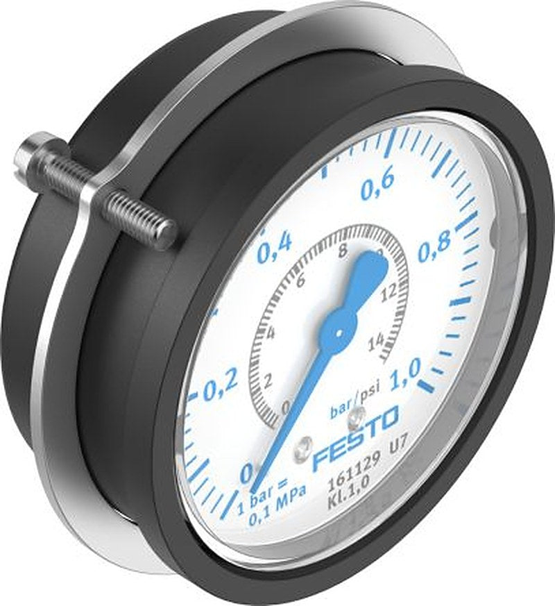 Festo G 1/4 Pneumatic Pressure Gauge, 63 mm, 1 bar