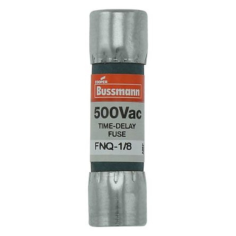 Eaton 0.125A Time Delay Nickel Plated Spring Brass Cartridge Fuse, 0.41 x 0.41 in