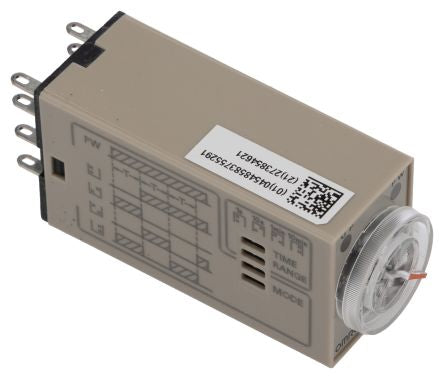 Omron H3YN Series DIN Rail Timer Relay, 2-Contact, 200 to 230 V ac 200V ac, 230 V ac, 0.1 s to 10 min,