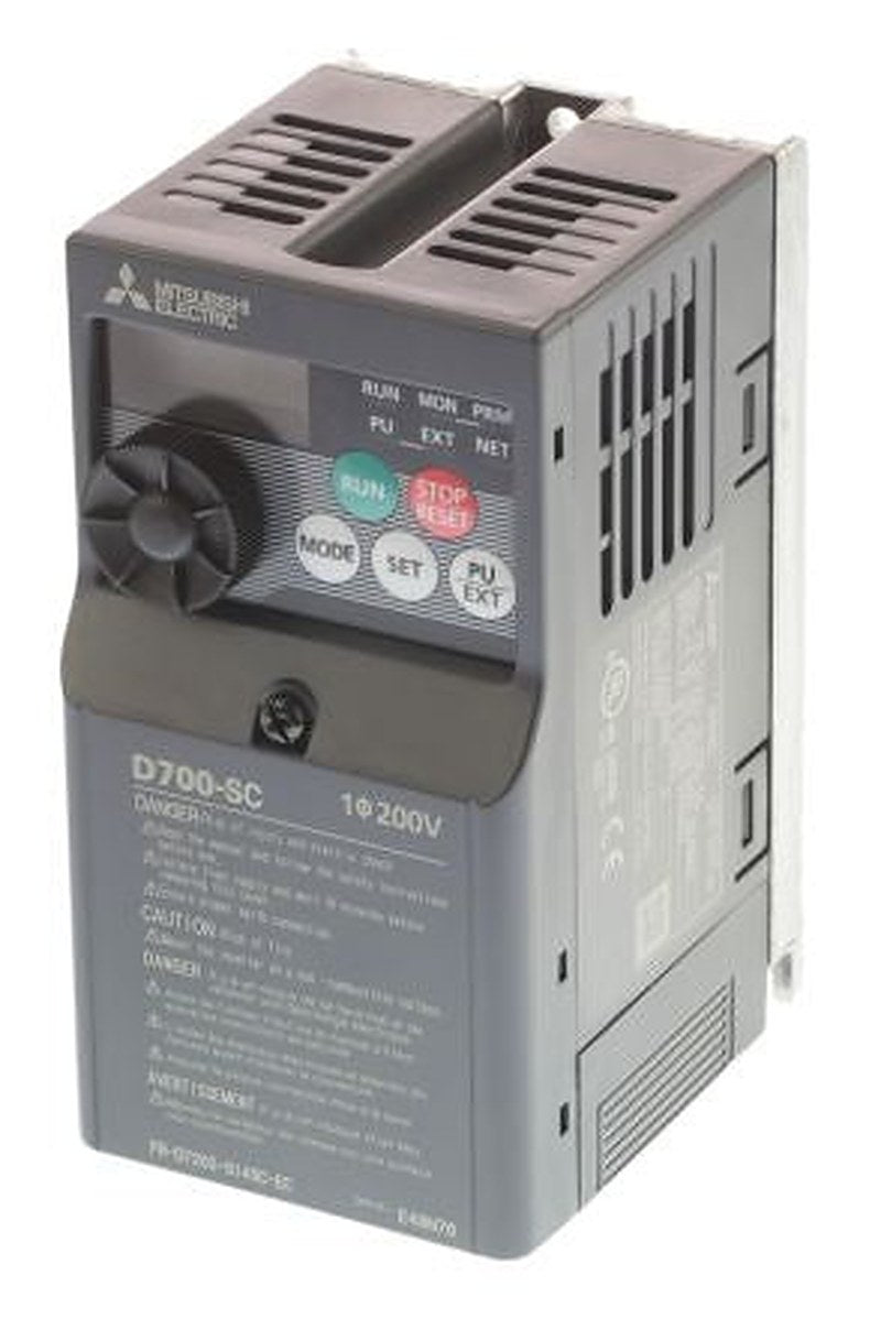 Mitsubishi Electric Inverter Drive, 0.2 kW, 1 Phase, FR-D720S Series 240V 1.4 A