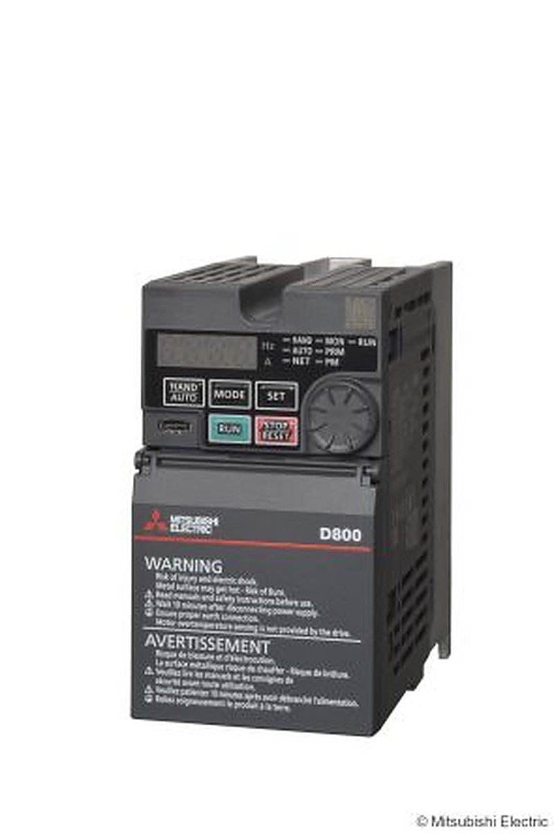 Mitsubishi Electric Inverter, 0.75 kW, 3 Phase, FR-D800 Series 240V 2.2 A