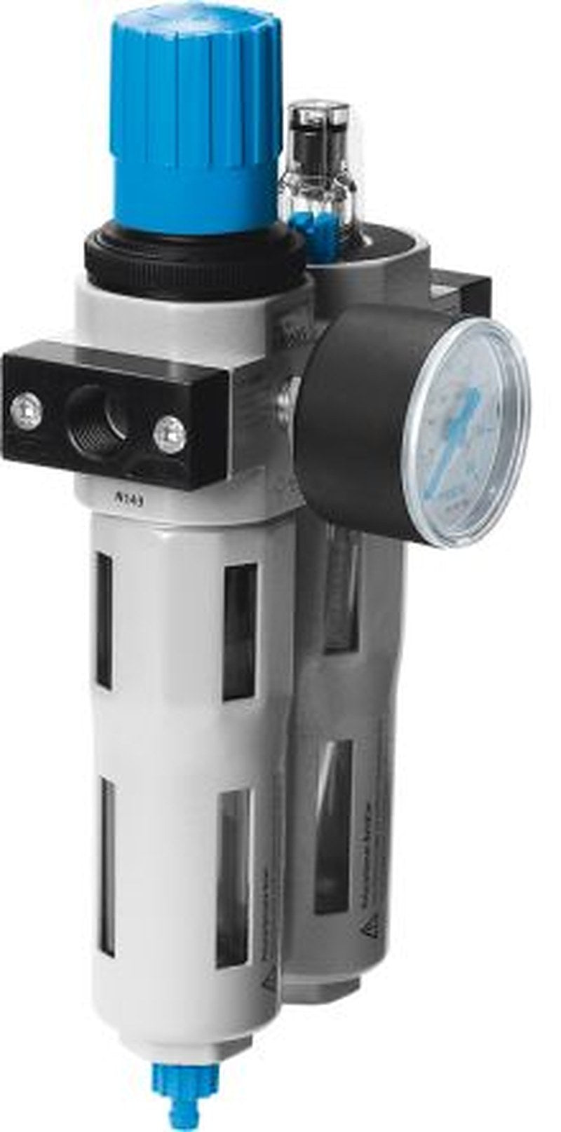 Festo 3/8 in G FRL, Manual Drain, 40 μm Filtration Size Integrated Pressure Gauge