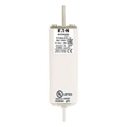 Eaton 80A Tag Fuse 53 x 23 x 39 mm 1500V, 189 mm