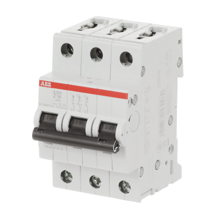 ABB System Pro M Compact S200 Miniature Circuit Breaker, 3-Pole, 1A, Type Z, 400V AC, 6 kA Breaking Capacity