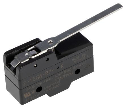 Omron Z-15G Series Hinge Lever Limit Switch, SPDT, IP00, Thermosetting Resin Housing, 500V