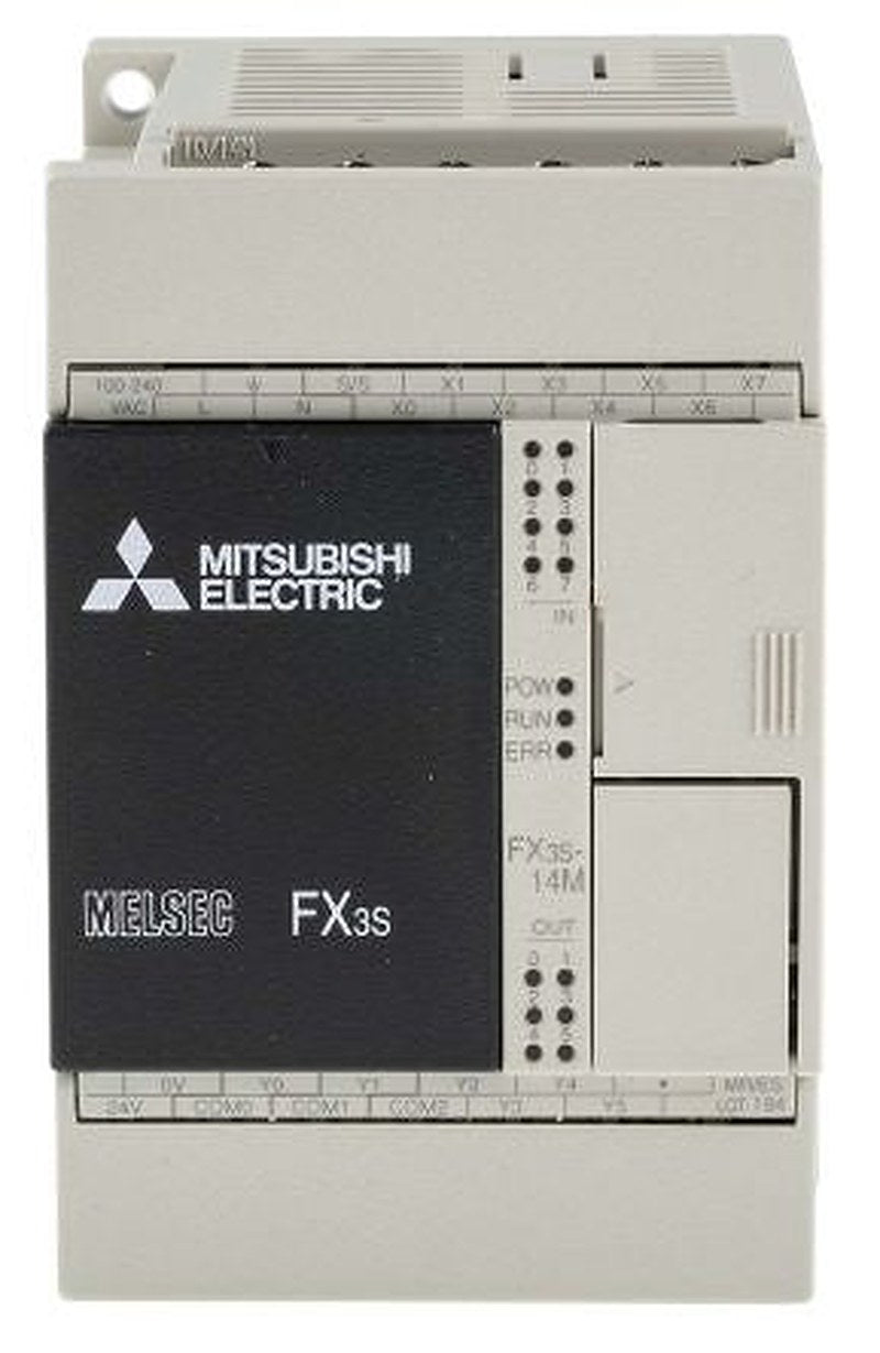 Mitsubishi Electric FX3S Series PLC CPU, Relay, Transistor Output, 8-Input, DC Input