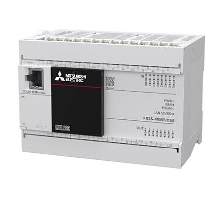 Mitsubishi Electric MELSEC IQ-F Series PLCs-Programmable Logic Controller, Transistor (Source) Output, 24-Input, Sink