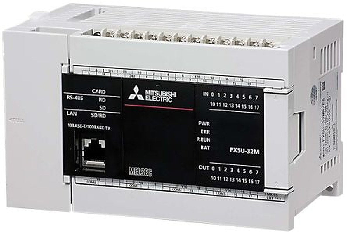 Mitsubishi Electric FX5U Series PLC CPU, Relay, Transistor Output, 16-Input, Sink Input