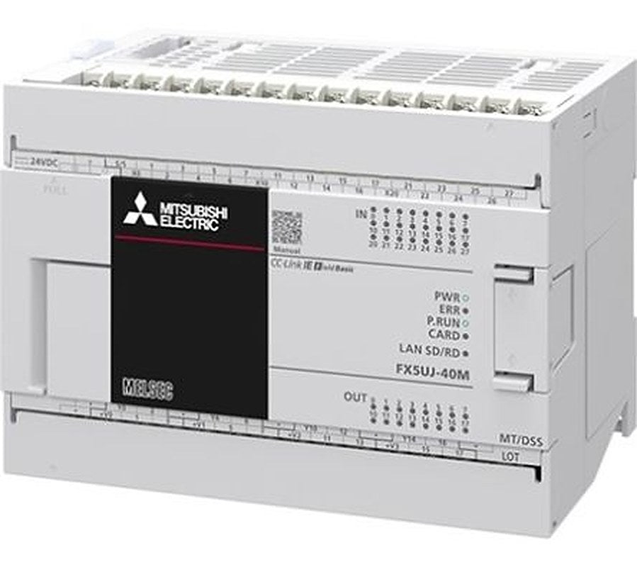Mitsubishi Electric MELSEC IQ-F Series PLCs-Programmable Logic Controller, Transistor (Source) Output, 24-Input, Sink