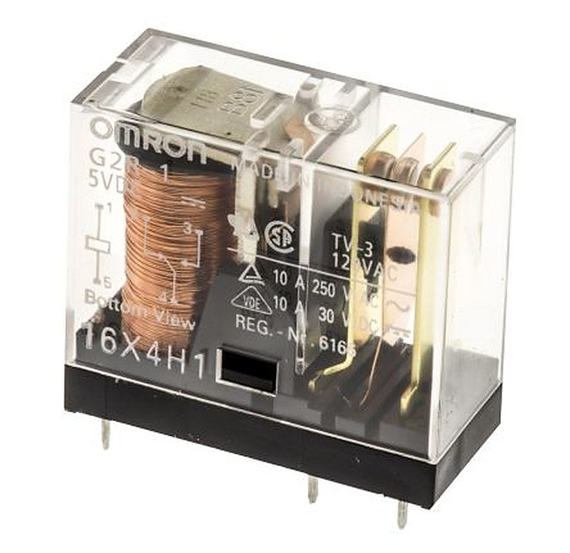 Omron PCB Power Relay, 5V dc Coil, 10A Switching Current, SPDT