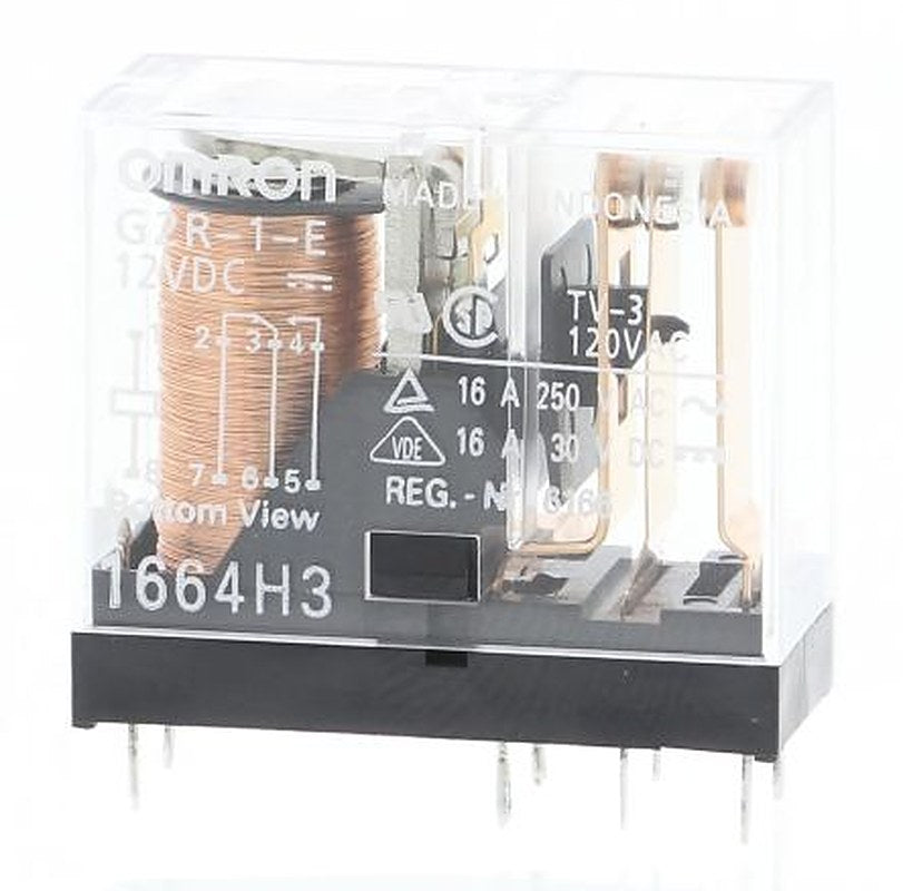 Omron PCB Power Relay, 12V dc Coil, 16A Switching Current, SPDT