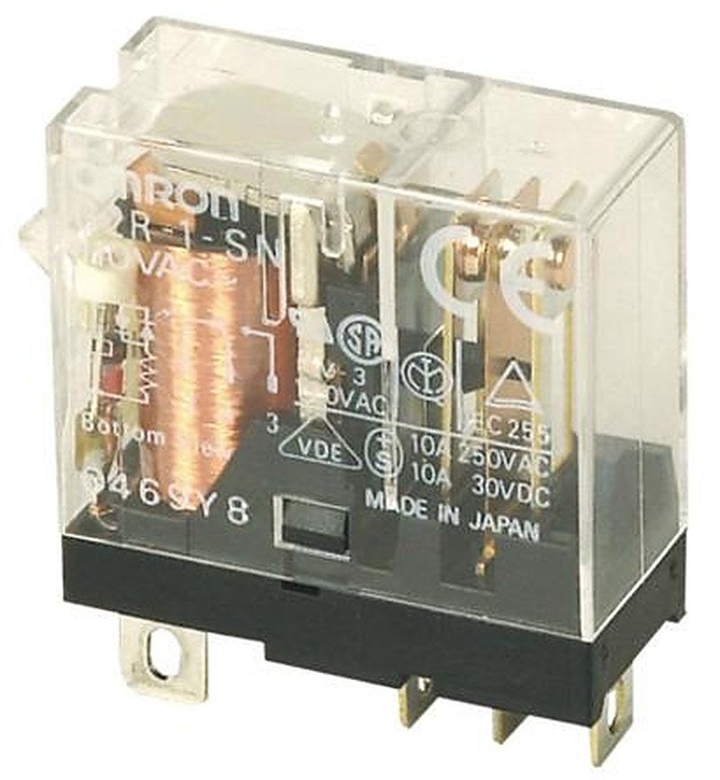 Omron Panel Mount Non-Latching Relay, 110V ac Coil, 10A Switching Current, SPDT