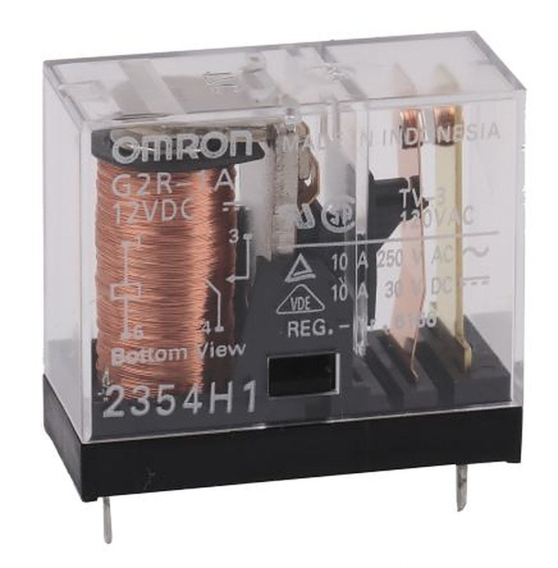 Omron PCB Power Relay, 12V dc Coil, 10A Switching Current, SPST