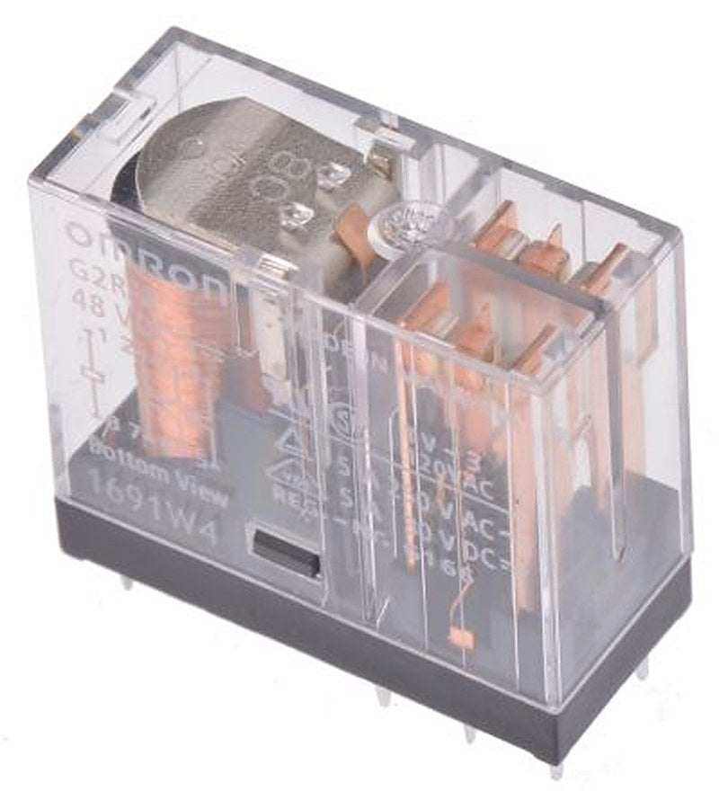Omron PCB Power Relay, 48V dc Coil, 5A Switching Current, DPDT