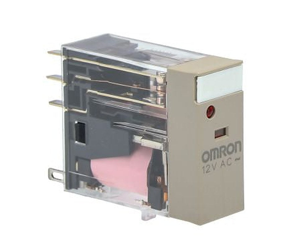 Omron Non-Latching Relay, 12V ac Coil, 5A Switching Current, DPDT