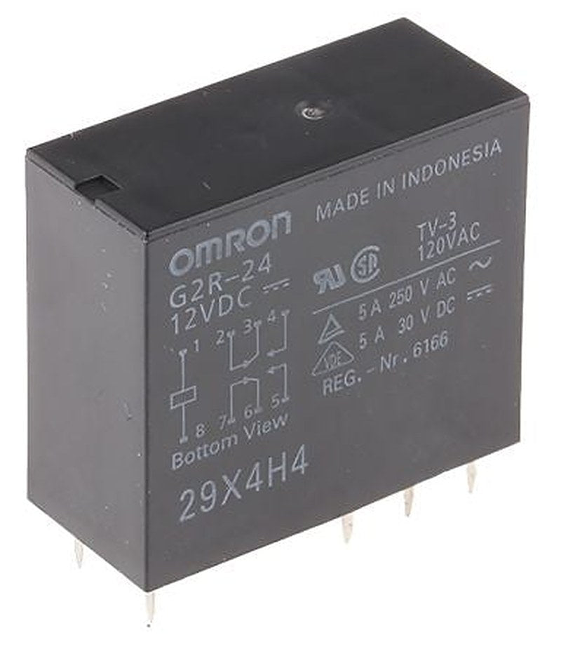 Omron PCB Power Relay, 12V dc Coil, 4A Switching Current, DPDT