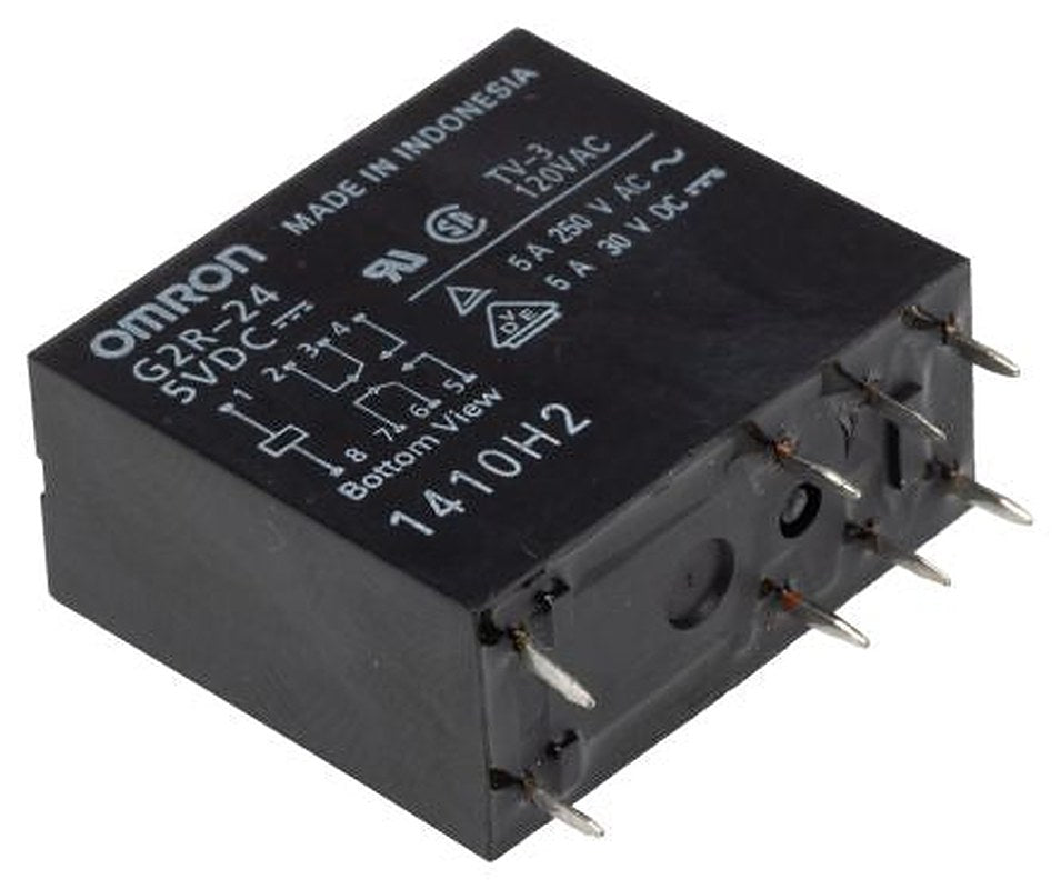 Omron PCB Power Relay, 5V dc Coil, 4A Switching Current, DPDT