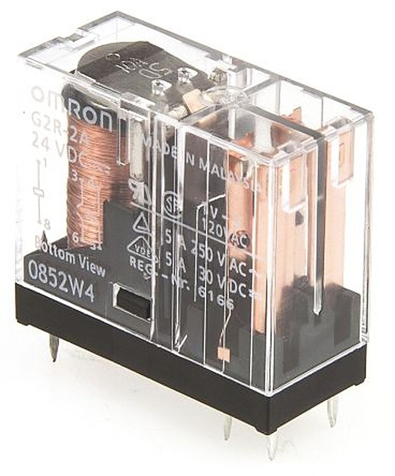 Omron PCB Power Relay, 24V dc Coil, 5A Switching Current, DPST