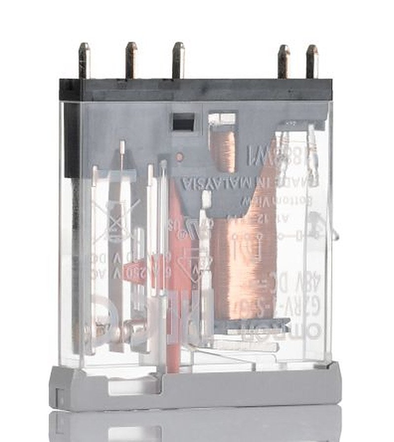 Omron DIN Rail Power Relay, 48V dc Coil, 6A Switching Current, SPDT