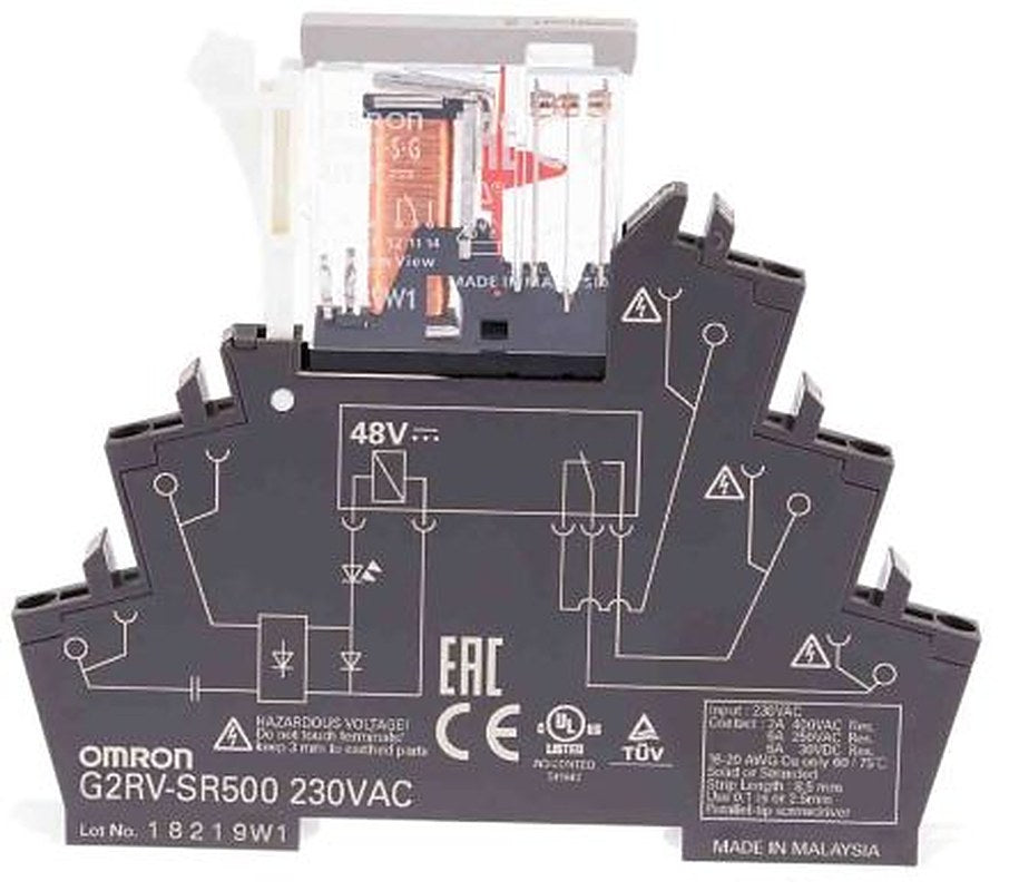 Omron DIN Rail Power Relay, 230V ac Coil, 6A Switching Current, SPDT