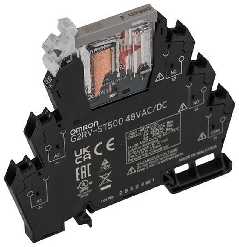 Omron G2RV-ST Series Electromechanical Interface Relay, DIN Rail, 48V ac/dc Coil, SPDT, 5.4mA