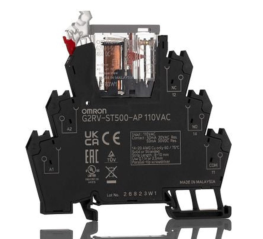 Omron G2RV-ST Series Electromechanical Interface Relay, DIN Rail, 110V ac Coil, SPDT, 6.1mA