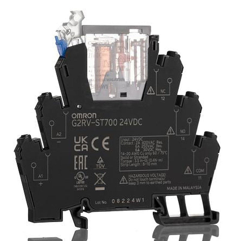 Omron G2RV-ST Series Electromechanical Interface Relay, DIN Rail, 24V dc Coil, SPDT, 13.5mA