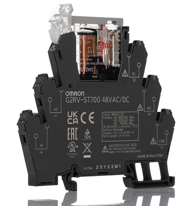 Omron G2RV-ST Series Electromechanical Interface Relay, DIN Rail, 48V ac/dc Coil, SPDT, 5.4mA