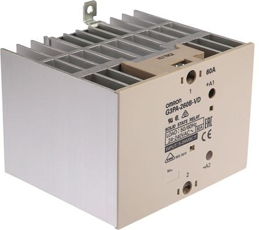 Omron G3PA Series Solid State Relay, 60 A Load, DIN Rail Mount, 264 V Load, 30V Control