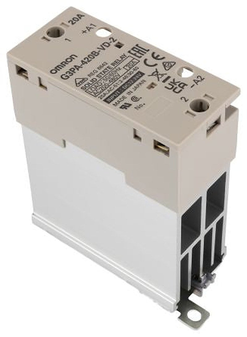 Omron G3PA Series Solid State Relay, 20 A Load, DIN Rail, Screw Mount, 528 V Load, 200V ac Control