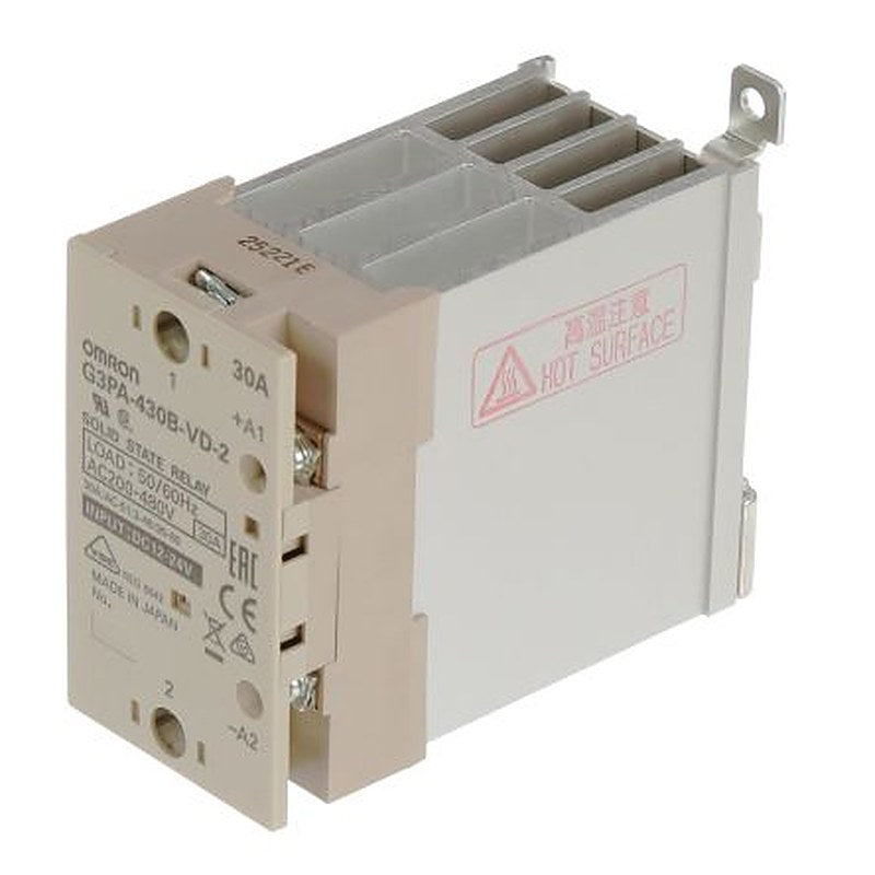 Omron G3PA-430B-VD-2 12-24VDC Series Solid State Relay, 30 A Load, DIN Rail Mount, 480 V ac Load, 24V dc Control