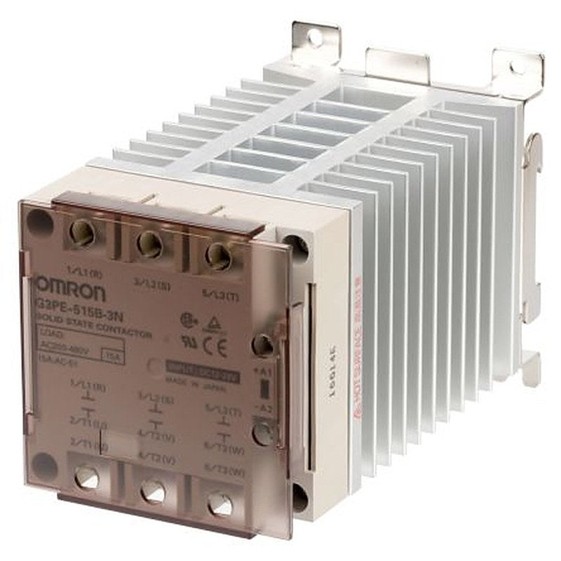 Omron G3PE-515B-3N 12-24VDC Series Solid State Relay, 15 A Load, DIN Rail/Screw Mount, 528 V ac Load, 24V dc Control